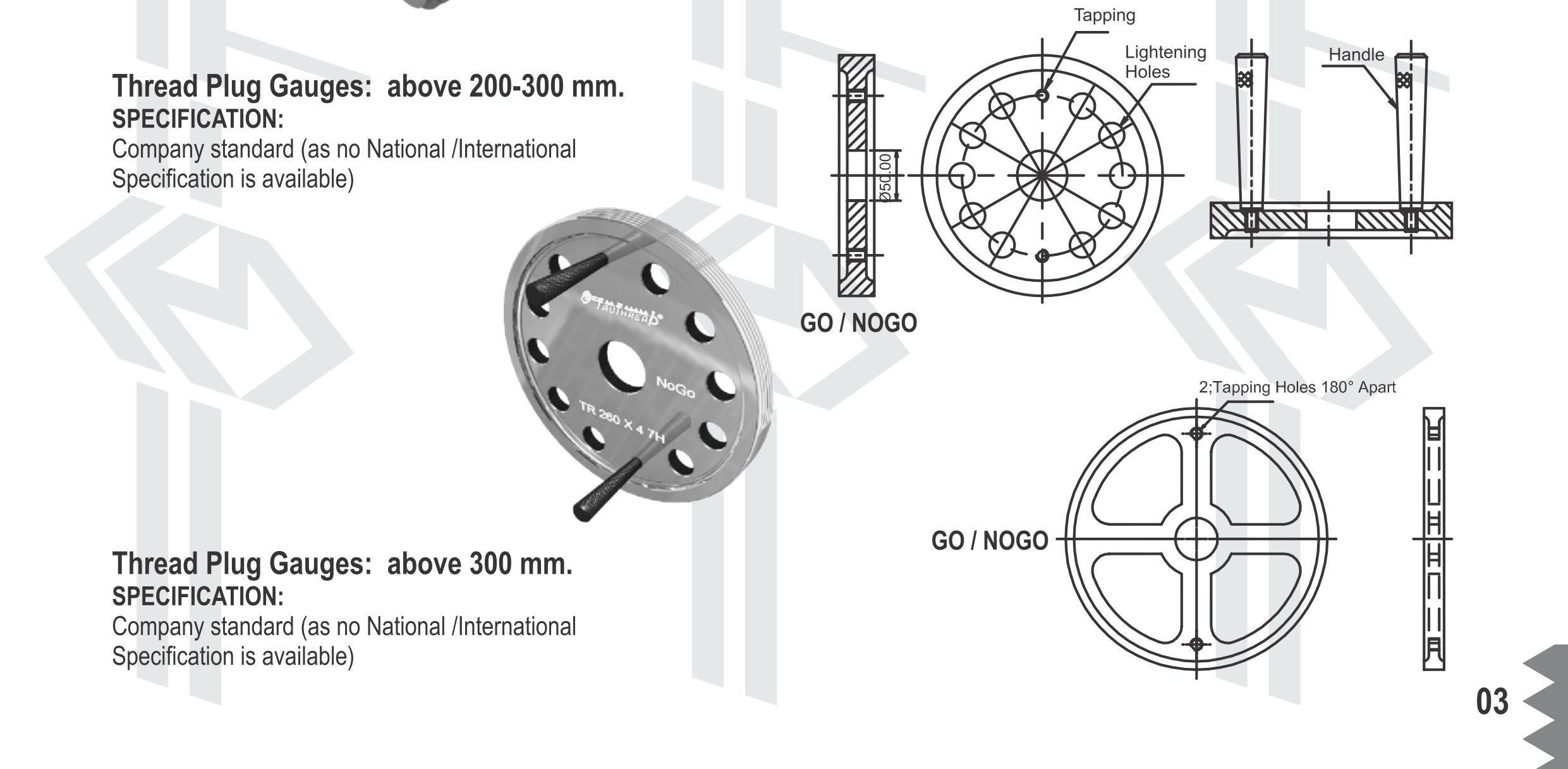 TruThread thread plug gauges above 200-300 mm