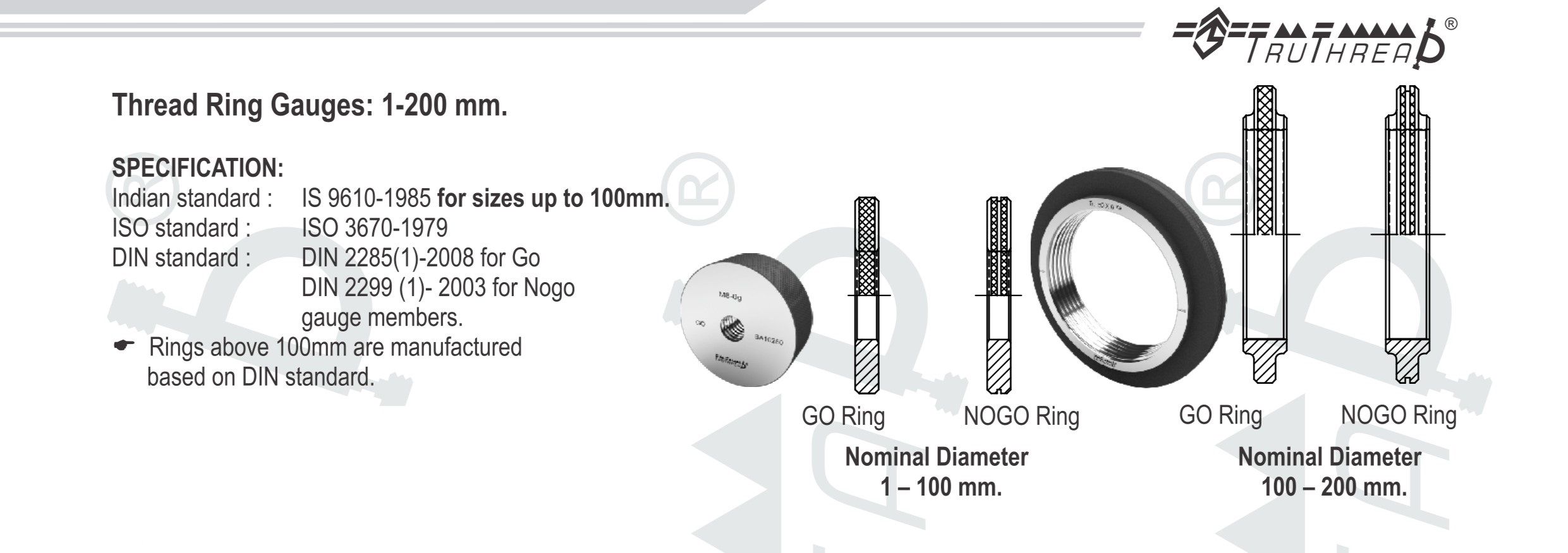 thread ring gauges 1-200 mm